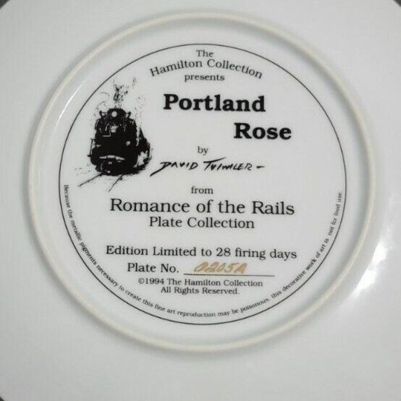 Romance of the Rails Plate Collection Portland Ros - Picture 4 of 4